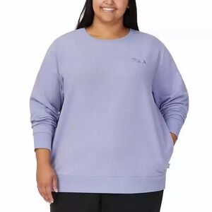 FILA Sweatshirt Women Size 2X Super Soft Crewneck French Terry Pockets  Lavender